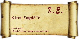 Kiss Edgár névjegykártya