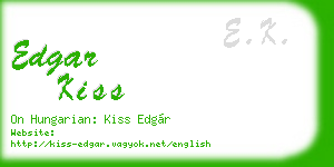 edgar kiss business card